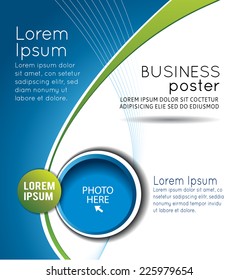 Background concept design for brochure or flyer, abstract vector illustration. Circle with waves