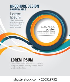 Background concept design for brochure or flyer, abstract vector illustration. Circle with wawes