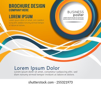Background concept design for brochure or flyer, abstract vector illustration. Circle with wawes