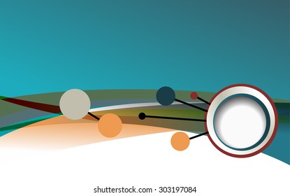 Background concept design for brochure or flyer, abstract vector illustration. Circle with wawes