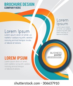 Background concept design for brochure or flyer, abstract vector illustration. Circle with waves