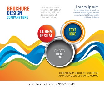 Background concept design for brochure or flyer, abstract vector illustration. Circle with waves