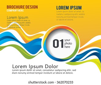 Background concept design for brochure or flyer, abstract vector illustration. Circle with waves