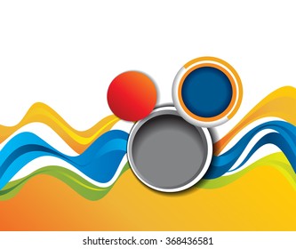 Background concept design for brochure or flyer, abstract vector illustration. Circle with waves