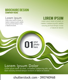 Background concept design for brochure or flyer, abstract vector illustration. Circle with waves