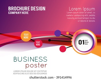 Background concept design for brochure or flyer, abstract vector illustration. Circle with wawes