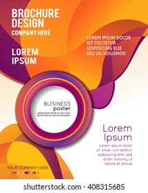 Background concept design for brochure or flyer, abstract vector illustration. Circle with wawes