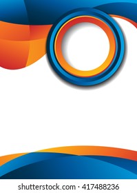 Background concept design for brochure or flyer, abstract vector illustration. Circle with wawes