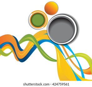 Background concept design for brochure or flyer, abstract vector illustration. Circle with waves
