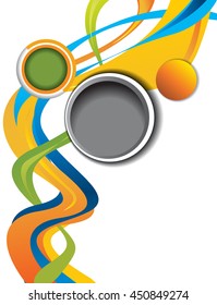 Background concept design for brochure or flyer, abstract vector illustration. Circle with waves