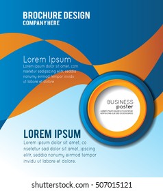 Background concept design for brochure or flyer, abstract vector illustration. Circle with wawes