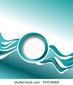 Background concept design for brochure or flyer, abstract vector illustration. Circle with waves