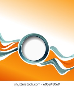 Background concept design for brochure or flyer, abstract vector illustration. Circle with waves