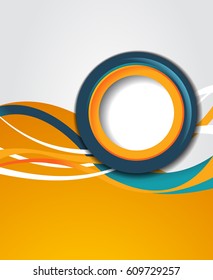 Background concept design for brochure or flyer, abstract vector illustration. Circle with wawes