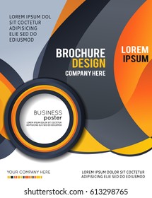 Background concept design for brochure or flyer, abstract vector illustration. Circle with wawes