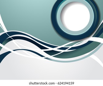 Background concept design for brochure or flyer, abstract vector illustration. Circle with wawes