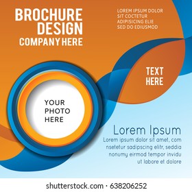 Background concept design for brochure or flyer, abstract vector illustration. Circle with wawes