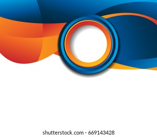 Background concept design for brochure or flyer, abstract vector illustration. Circle with wawes