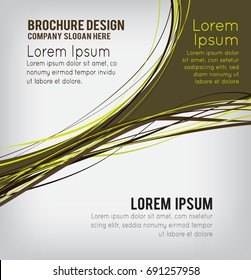 Background concept design for brochure or flyer, abstract vector illustration. Circle with waves