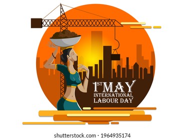 Background concept for Happy May Day knows as Internation Worker's Day or Labour Day. Vector illustration