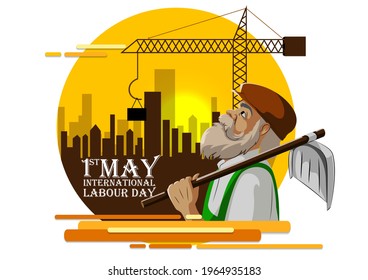 Background concept for Happy May Day knows as Internation Worker's Day or Labour Day. Vector illustration