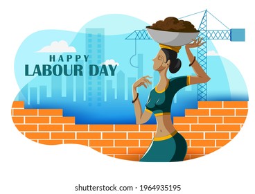 Background concept for Happy May Day knows as Internation Worker's Day or Labour Day. Vector illustration