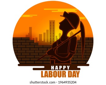 Background concept for Happy May Day knows as Internation Worker's Day or Labour Day. Vector illustration