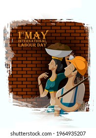 Background concept for Happy May Day knows as Internation Worker's Day or Labour Day. Vector illustration
