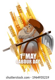 El concepto de antecedentes para el Feliz Día de Mayo se conoce como Día Internacional del Trabajo o Día del Trabajo. Ilustración del vector