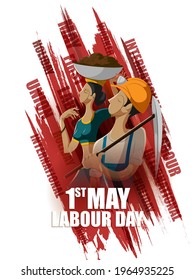 Background concept for Happy May Day knows as Internation Worker's Day or Labour Day. Vector illustration