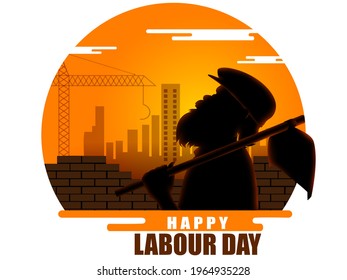 Background concept for Happy May Day knows as Internation Worker's Day or Labour Day. Vector illustration