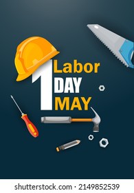 Background concept for Happy May Day knows as International Worker's Day or Labor Day. Vector illustration