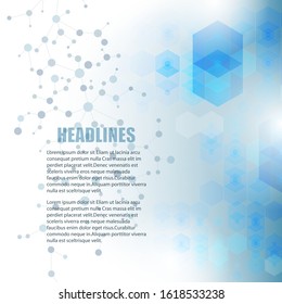 
Background concept medicine and science. Abstract geometric background blue hexagons.