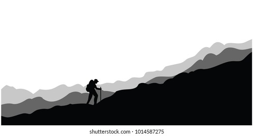 background with the concept of mountains and climbers