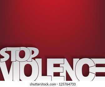 Background concept with the text 'stop violence' on a red background.