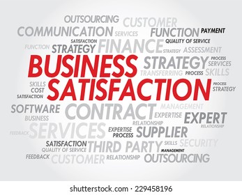 Background concept word cloud vector illustration of business satisfaction