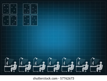 Background concept with a working late in the office theme