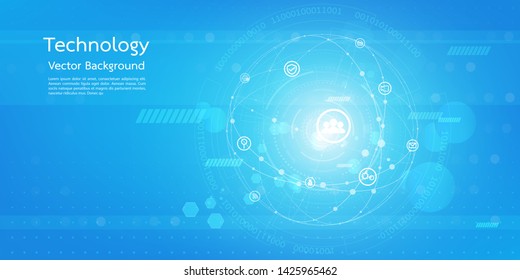 Background Conceptual Image Of Digital 3d Technology Icons.