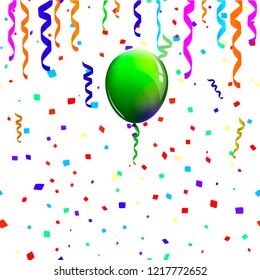 background with confetti and balloon