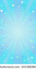 Background with confetti dancing like a cracker popping Blue Vertical Ratio 9:16