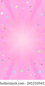Fondo con baile de confiti como un cracker punteando Razón vertical rosa 9:16