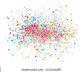 Background with confetti. Holiday pattern for design. Bright colors. Print for banners, posters, t-shirts and flyers