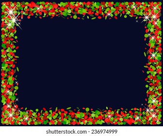 Background with confetti in red and green