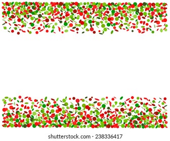 Background with confetti in red and green