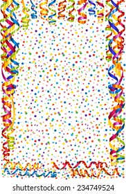 Background with confetti and serpentine