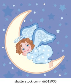 Background for congratulating on Christmas with an angel