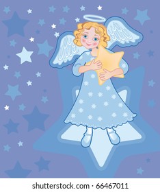 Background for congratulating on Christmas with a star