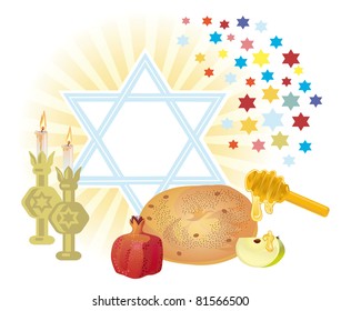 Background for congratulating on the Jewish holiday on of Rosh-hashanah