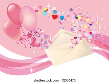 Background for congratulating on the  of Valentines day, wedding or in the day-time births