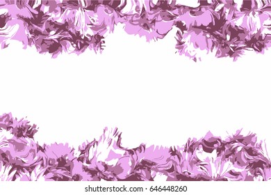 Background for congratulations, violet flowers on white background, illustration, vector